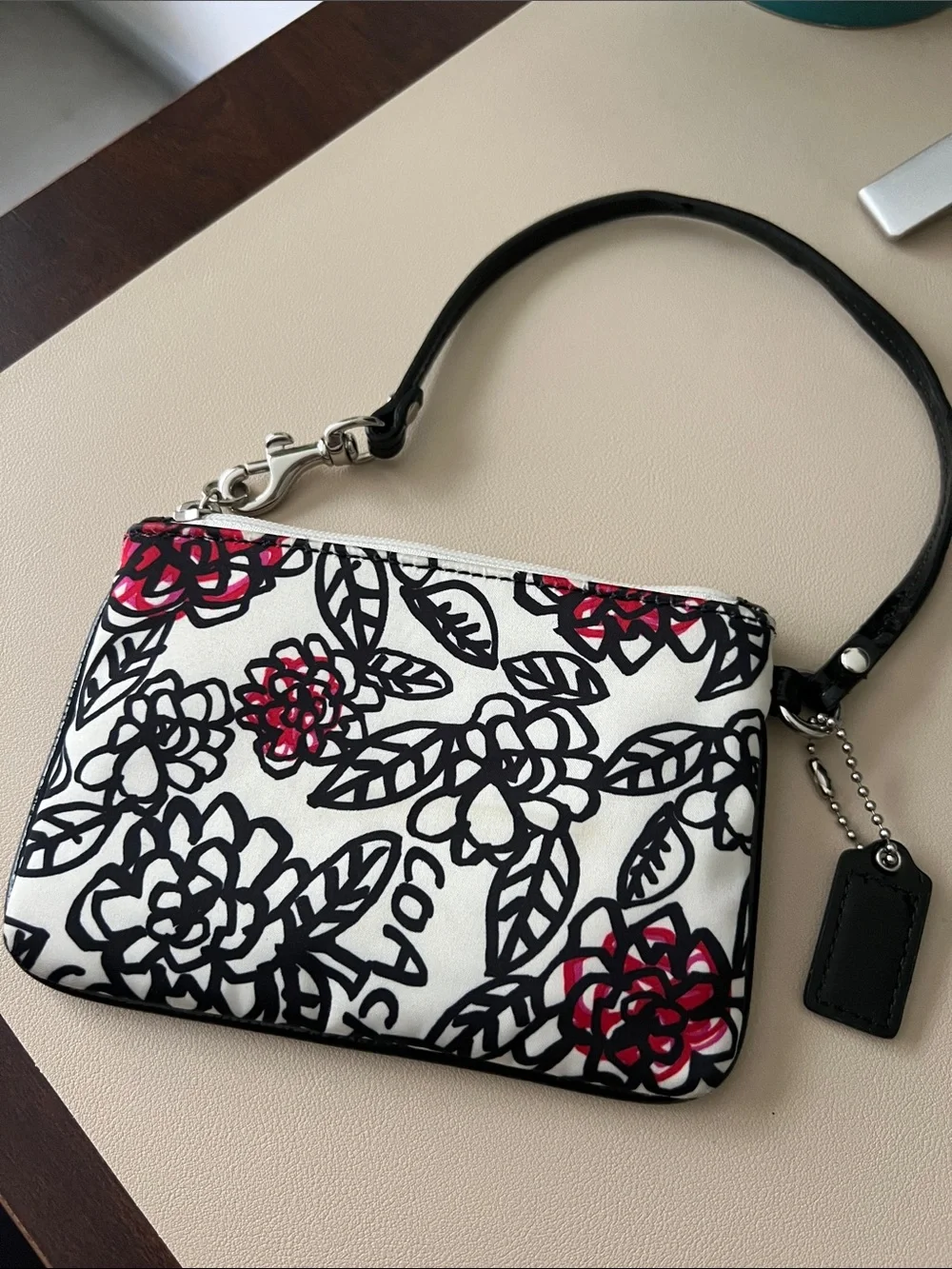 Coach Floral Poppy Wristlet